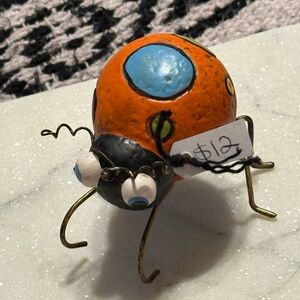 Colorful Metal Ladybug Home Accent
